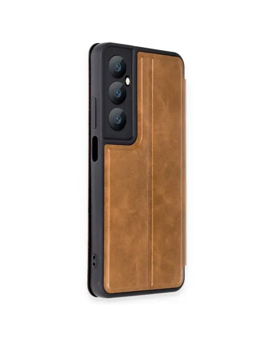 Realme C65 Kılıf Flip Cover - Taba