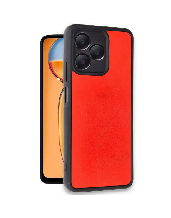 Realme Note 50 4g Kılıf Aras Deri Kapak - Kırmızı