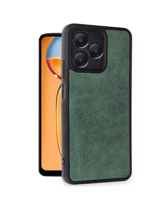 Realme Note 50 4g Kılıf Aras Deri Kapak - Koyu Yeşil