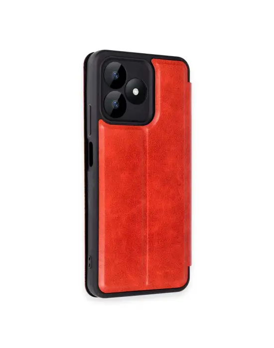 Realme Note 50 4g Kılıf Flip Cover - Kırmızı