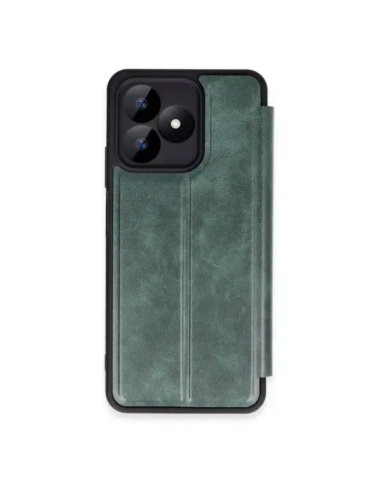 Realme Note 50 4g Kılıf Flip Cover - Koyu Yeşil