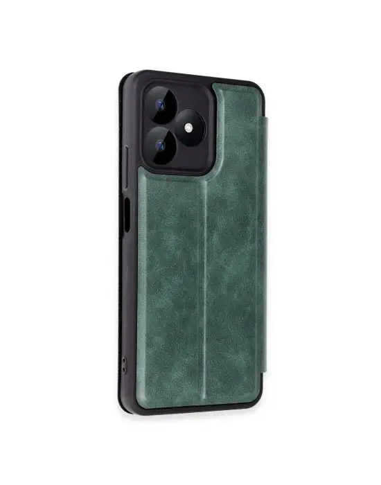 Realme Note 50 4g Kılıf Flip Cover - Koyu Yeşil