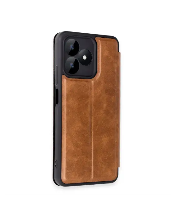 Realme Note 50 4g Kılıf Flip Cover - Taba