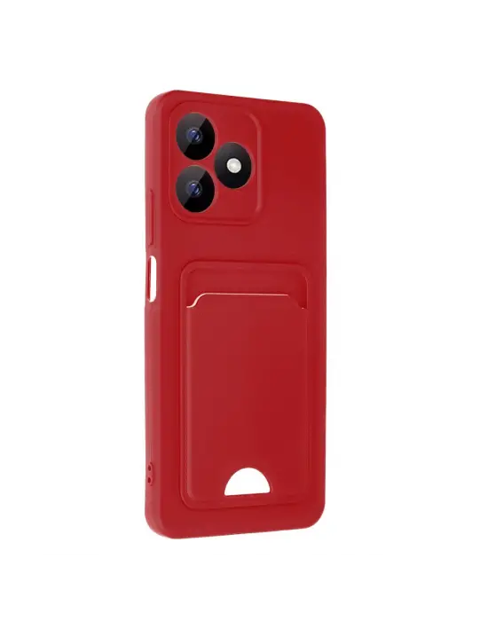 Realme Note 50 4g Kılıf Kelvin Kartvizitli Silikon - Kırmızı