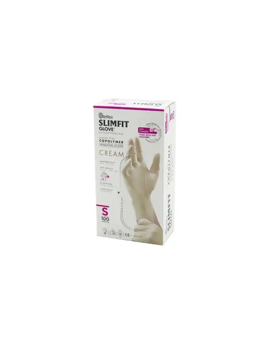 Reflex Slimfit Glove Kod-030 S Krem Pudrasız Muayene Eldiven 100lü
