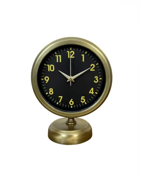 Retro Elegance 25 x 20 Cm Eskitme Metal Masa Saati