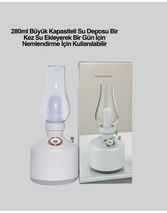 Retro Gaz Lambası Görünümlü Ledli Buhar Püskürtücü Aroma Difüzör