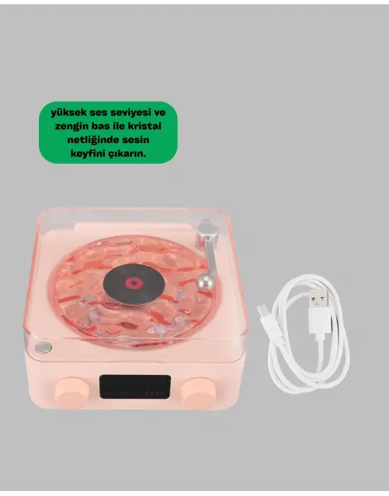 Retro Kristal Netliğinde Ses – Gece Işıklı Retro Bluetooth Hoparlör