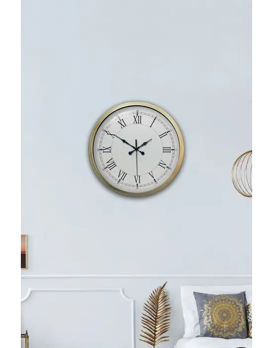 Retro Modern Roma Rakamlı 40 Cm Metal Duvar Saati