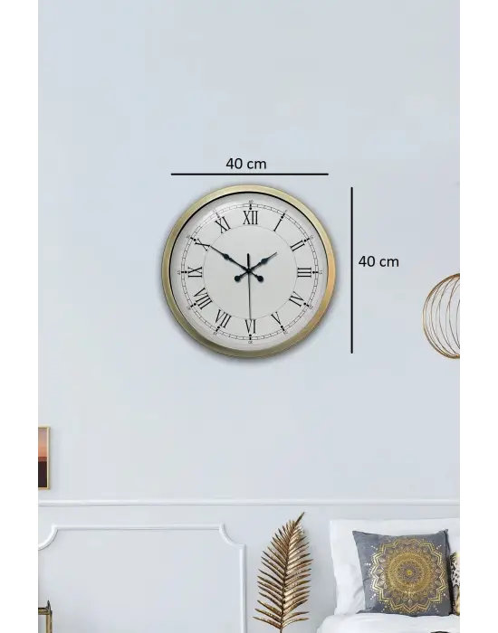 Retro Modern Roma Rakamlı 40 Cm Metal Duvar Saati