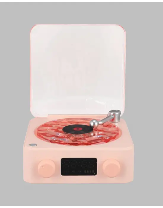 Retro Saatli Bluetooth Hoparlör – Gece Lambalı Kristal Ses Kalitesi