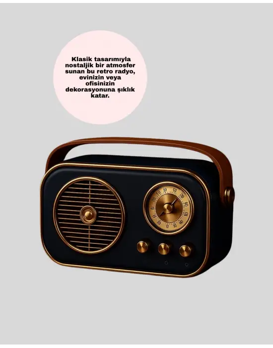 Retro Tarz Kablosuz Radyo – Bluetooth, Usb Ve Tf Kart Girişli