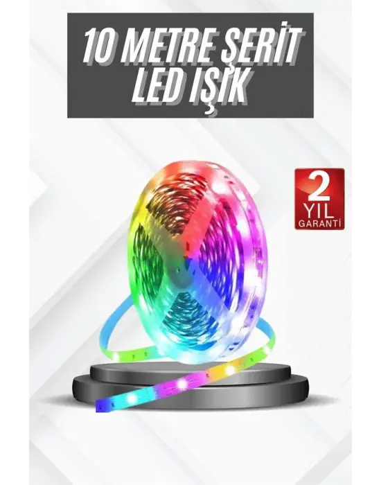 Rgb Şerit Led 10 Metre Led Işık Kumanda İle Kontrol Rgb