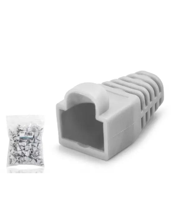 Rj45 Konnektör Papuç - 100 Adet Gri / Ekonomik Poşet Paket ND2434