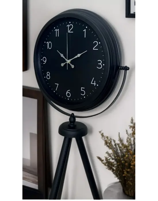 Sade Siyah Tripod Ayaklı Saat