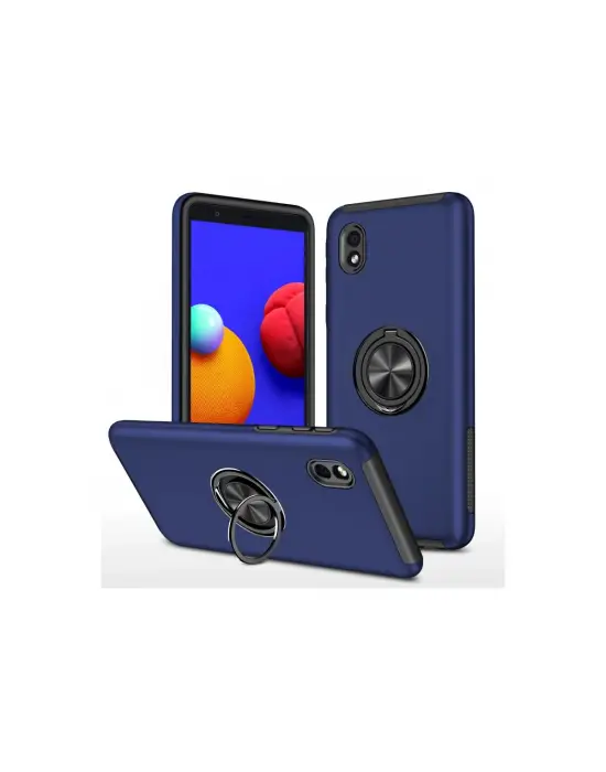 Samsung Galaxy A01 Core Kılıf Elit Yüzüklü Kapak - Lacivert