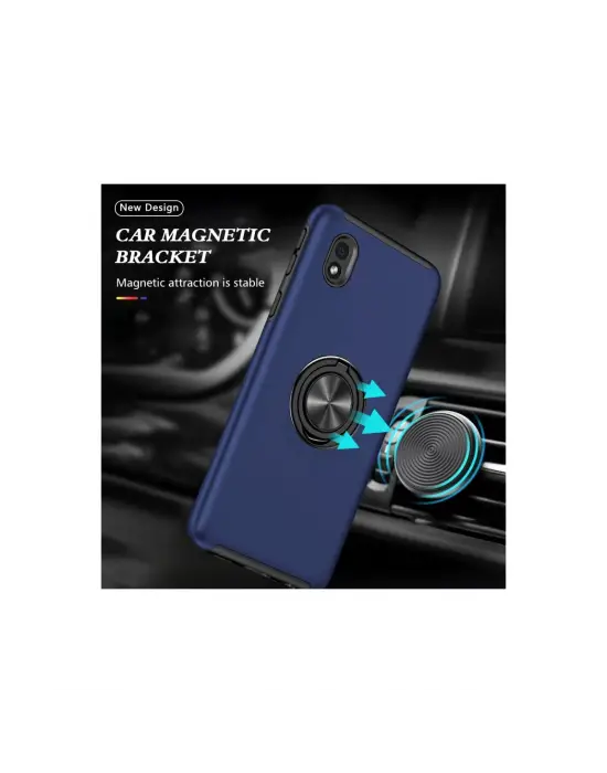 Samsung Galaxy A01 Core Kılıf Elit Yüzüklü Kapak - Lacivert