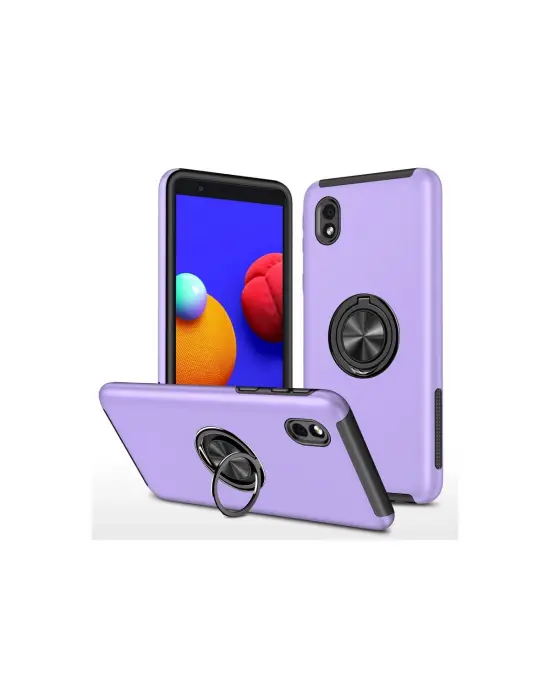 Samsung Galaxy A01 Core Kılıf Elit Yüzüklü Kapak - Mor