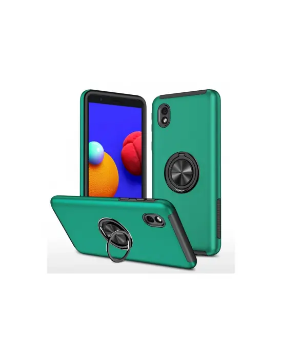 Samsung Galaxy A01 Core Kılıf Elit Yüzüklü Kapak - Yeşil