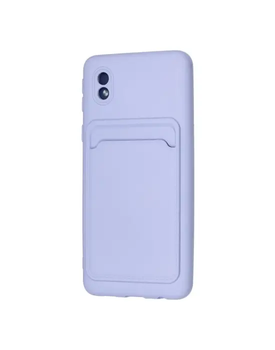 Samsung Galaxy A01 Core Kılıf Kelvin Kartvizitli Silikon - Lila