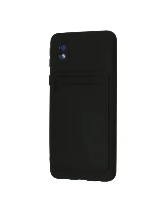 Samsung Galaxy A01 Core Kılıf Kelvin Kartvizitli Silikon - Siyah