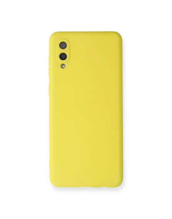 Samsung Galaxy A02 Kılıf Nano İçi Kadife Silikon - Sarı