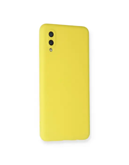 Samsung Galaxy A02 Kılıf Nano İçi Kadife Silikon - Sarı