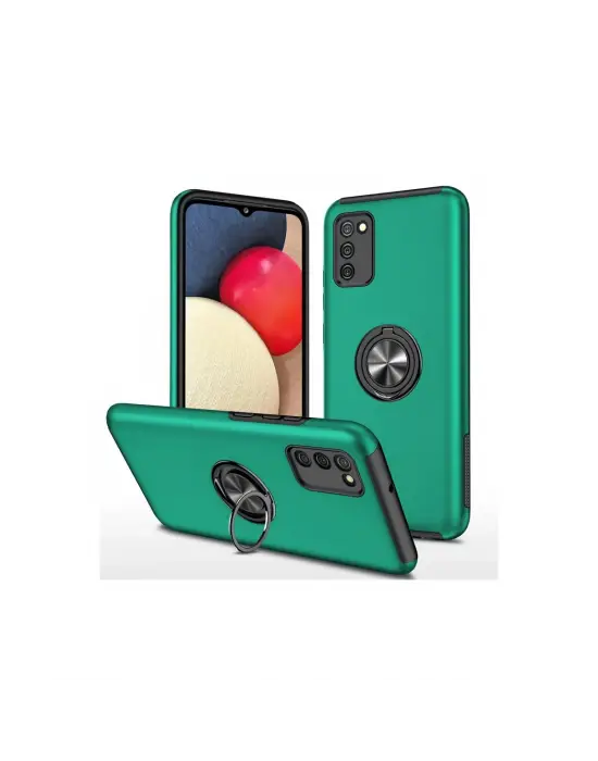 Samsung Galaxy A02s Kılıf Elit Yüzüklü Kapak - Yeşil