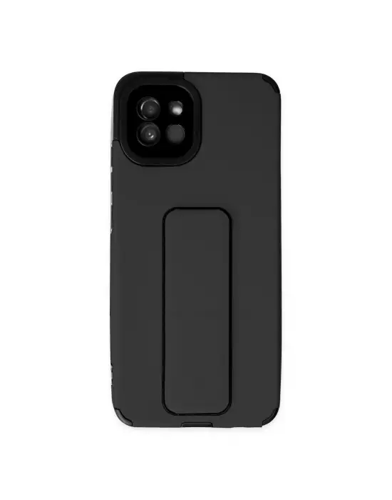 Samsung Galaxy A03 Kılıf Mega Standlı Silikon - Siyah