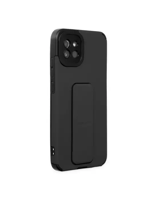 Samsung Galaxy A03 Kılıf Mega Standlı Silikon - Siyah