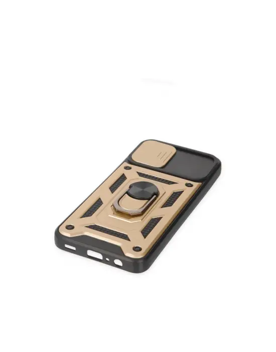 Samsung Galaxy A03 Kılıf Pars Lens Yüzüklü Silikon - Gold