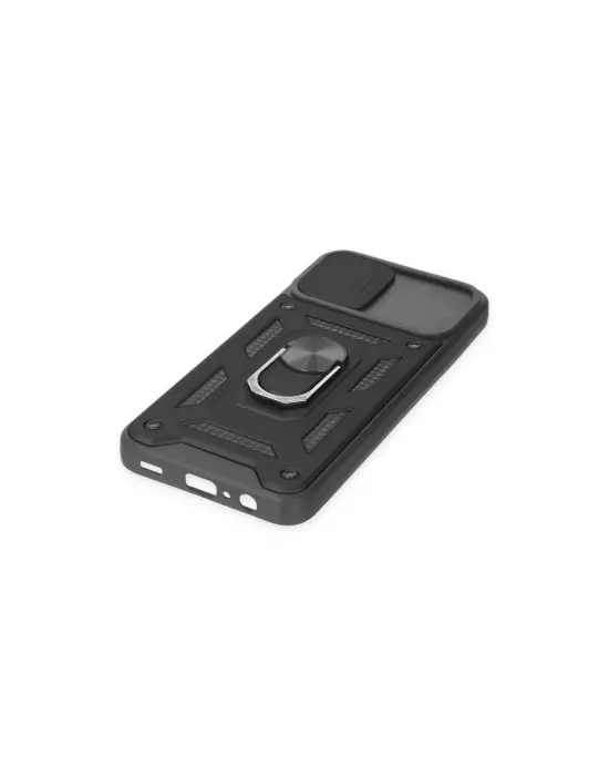 Samsung Galaxy A03 Kılıf Pars Lens Yüzüklü Silikon - Siyah
