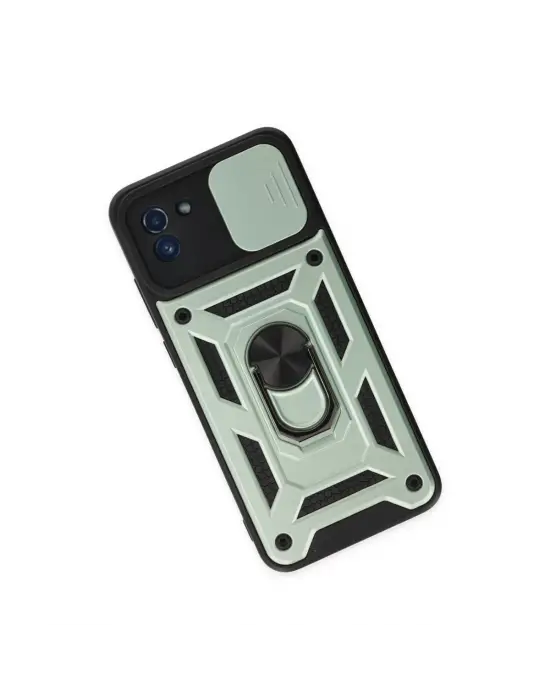 Samsung Galaxy A03 Kılıf Pars Lens Yüzüklü Silikon - Yeşil