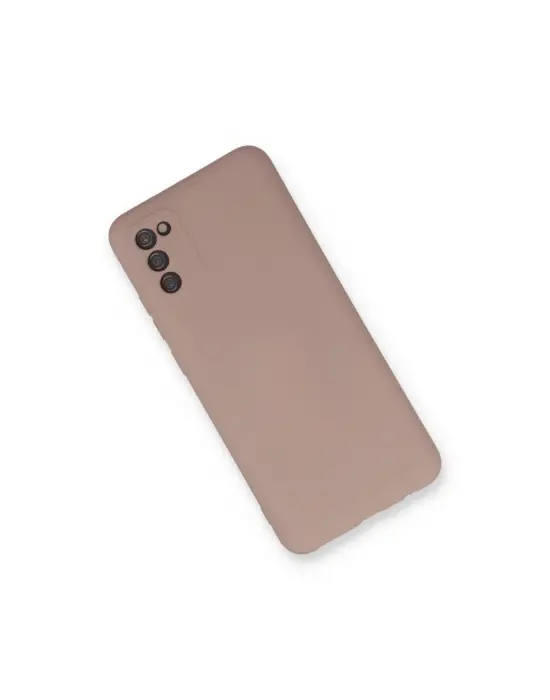 Samsung Galaxy A03s Kılıf Nano İçi Kadife Silikon - Pudra