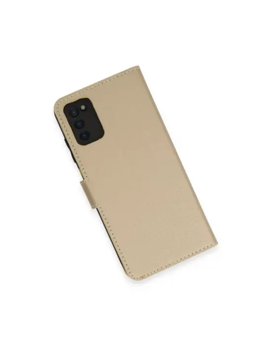Samsung Galaxy A03s Kılıf Trend S Plus Kapaklı Kılıf - Gold