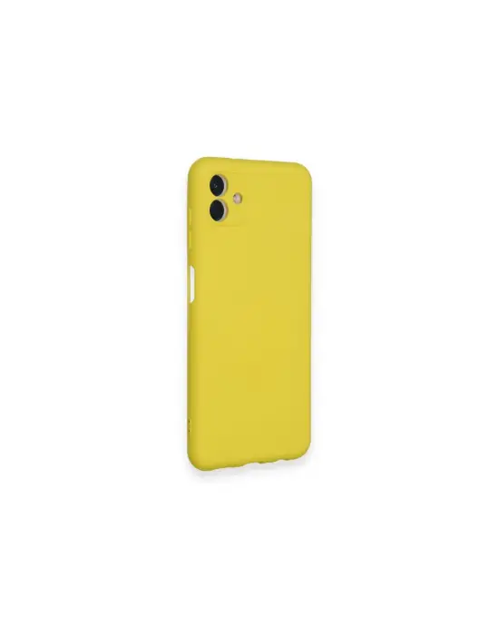 Samsung Galaxy A04 Kılıf Nano İçi Kadife Silikon - Sarı