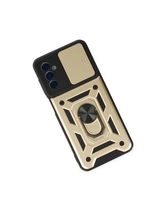 Samsung Galaxy A04s Kılıf Pars Lens Yüzüklü Silikon - Gold