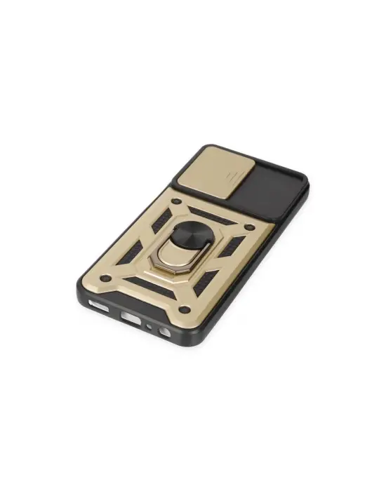 Samsung Galaxy A04s Kılıf Pars Lens Yüzüklü Silikon - Gold