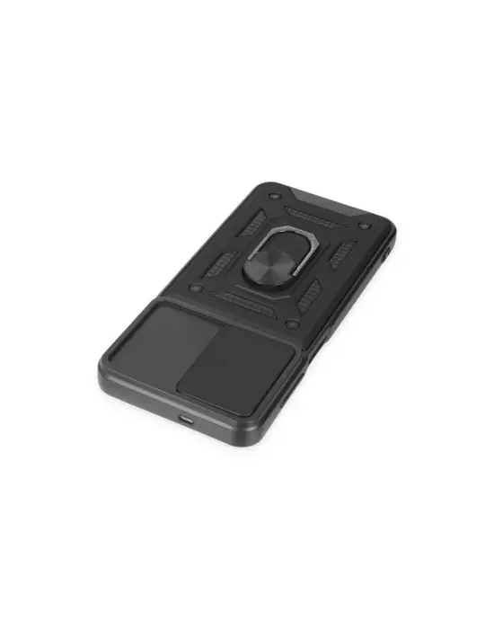 Samsung Galaxy A04s Kılıf Pars Lens Yüzüklü Silikon - Siyah