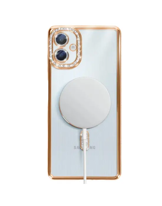 Samsung Galaxy A06 Joke Simli Magneticsafe Kılıf - Gold