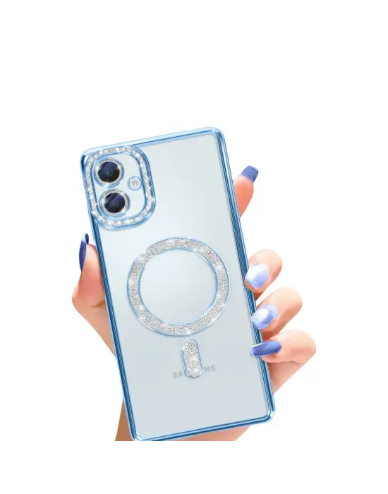 Samsung Galaxy A06 Joke Simli Magneticsafe Kılıf - Mavi
