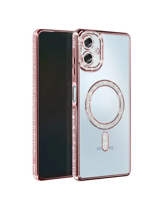 Samsung Galaxy A06 Joke Simli Magneticsafe Kılıf - Pembe