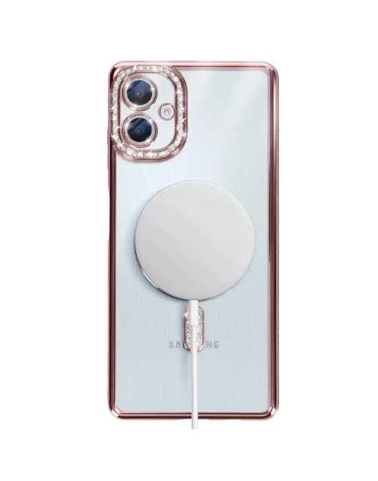 Samsung Galaxy A06 Joke Simli Magneticsafe Kılıf - Pembe