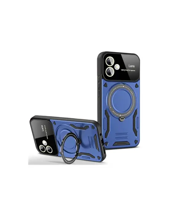 Samsung Galaxy A06 Kılıf Joy Lens Standlı Kapak - Lacivert