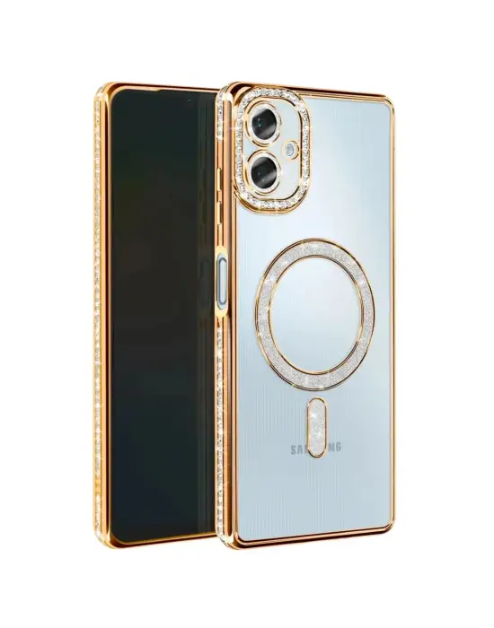 Samsung Galaxy A07 4g Joke Simli Magneticsafe Kılıf - Gold