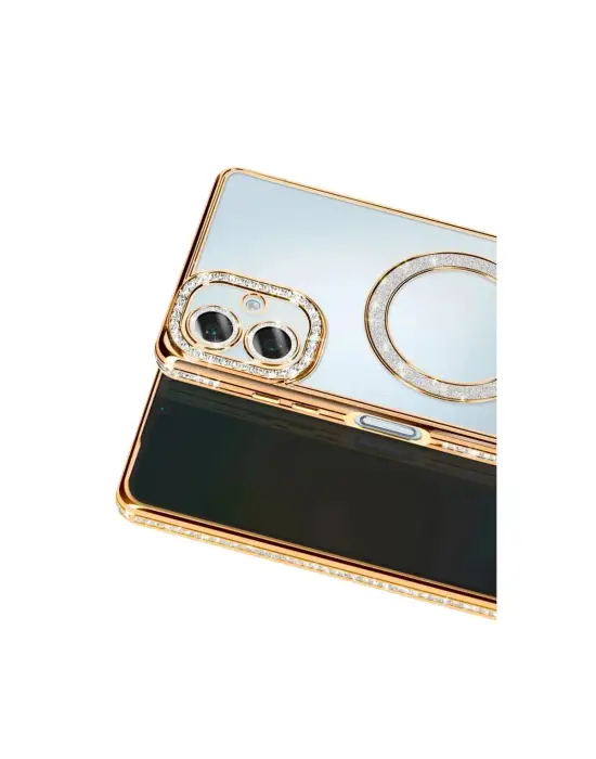 Samsung Galaxy A07 4g Joke Simli Magneticsafe Kılıf - Gold