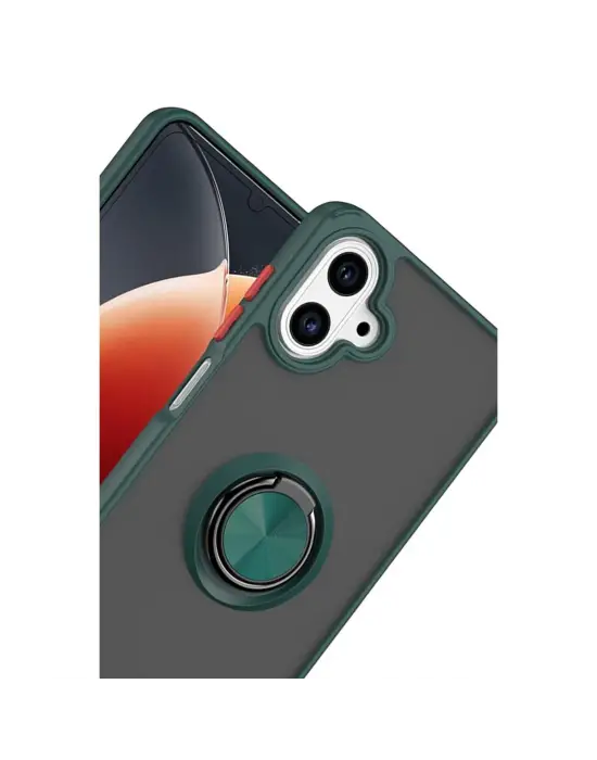 Samsung Galaxy A07 4g Montreal Yüzüklü Silikon Kapak - Yeşil