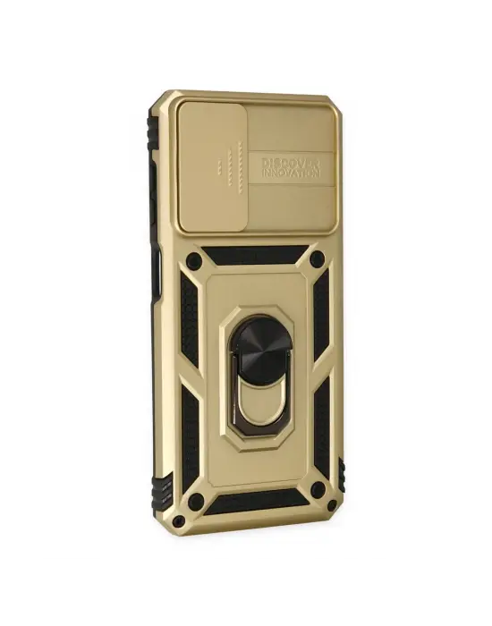 Samsung Galaxy A13 4g Kılıf Pars Lens Yüzüklü Silikon - Gold