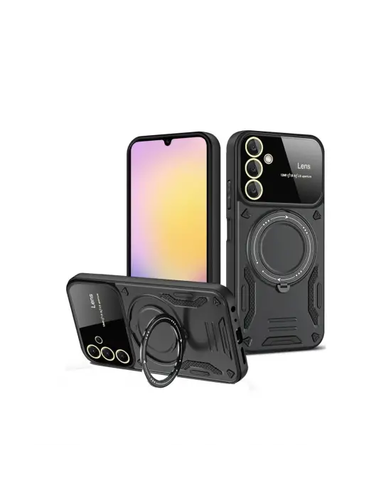 Samsung Galaxy A14 4g Kılıf Joy Lens Standlı Kapak - Siyah