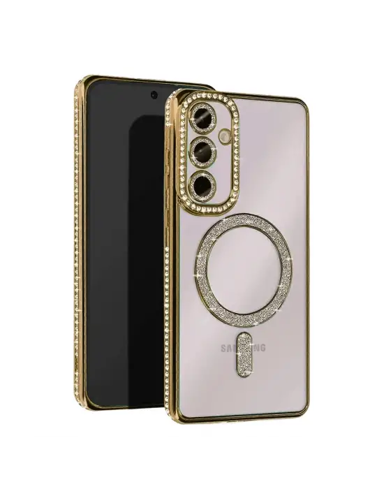 Samsung Galaxy A15 4g Joke Simli Magneticsafe Kılıf - Gold